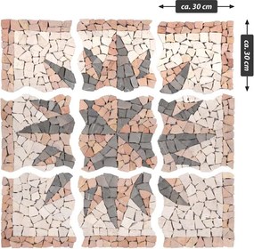 Mramorová mozaika, motív Rosone Windrose, 90 x 90 cm
