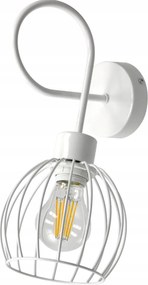 Nástenná stropná lampa oceľová guľa E27 biela