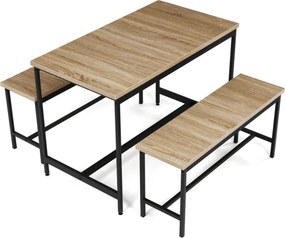 Jedálenský stôl s lavičkami AUT-G1175 OAK