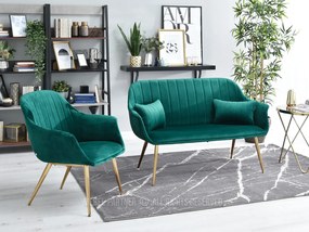 Pohovka Osmol S (zelená + zlatá). Akcia -15%. Vlastná spoľahlivá doprava až k Vám domov. 1111423