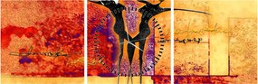 Obraz - Africká bohyňa (s hodinami) (90x30 cm)
