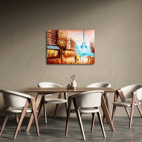 Obraz - Daždivého počasia a Eiffelovej veže (70x50 cm)