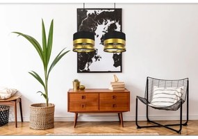 Luster na lanku MILO 2xE27/60W/230V zlatá/čierna
