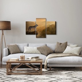 Obraz vlka na skale (90x60 cm)
