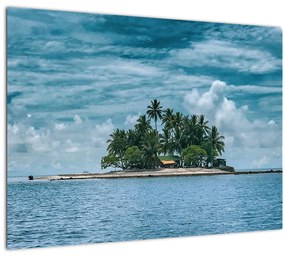 Sklenený obraz - ostrov v mori (70x50 cm)