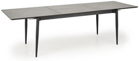 Jídelní rozkládací stůl Charles 180/260 cm šedý mramor/černý