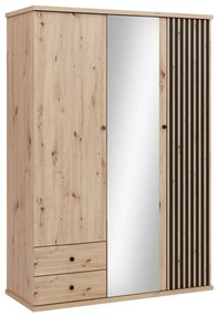 Trojdverová skriňa Sigeren SG23, Farby:: dub artisan / dub artisan + čierna