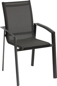 DEOKORK Hliníkové kreslo s textíliou NOVARA (antracit)