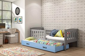 Interbeds Jednolôžková posteľ Kubus3 Grafit pre teenagerov 190x90 s matracom, rozkladacia - modrá