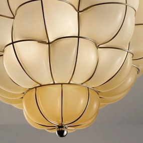 SIRU - Stropné svietidlo POUFF 3xE27/60W/230V chróm/béžová benátske sklo