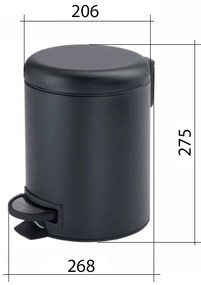 Gedy Gedy, POTTY Odpadkový koš 5l, Soft Close, zlatá matná, 330987
