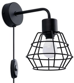 Sollux SL.1164 - Nástenná lampa SUBA 1xE27/15W/230V čierna