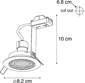 Inteligentné zapustené bodové svietidlo čierne vrátane WiFi GU10 nastaviteľné - Ude Honey