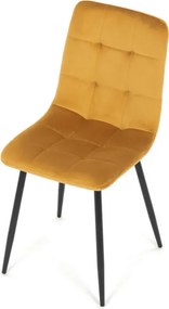 Jedálenská stolička zamatová, žltá CT-281 YEL4