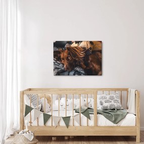 Obraz ležiacich psov (70x50 cm)