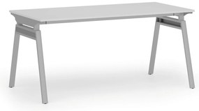 Kancelársky stôl PRIMO SIGMA, 160x80 cm, sivá podnož, biela