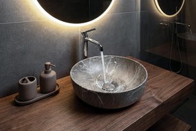 Sapho Sapho, RONDEA keramické umývadlo na dosku priemer 41cm, breccia mramor, AR445BM