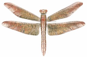 Kovová záhradná dekorácia na zavesenie Vážka medená, 49 x 4 x 32 cm