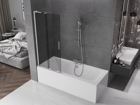 Mexen Velar L, 2-krídlová posuvná vaňová zástena 80 x 150 cm, 8mm šedé sklo, chrómový profil, 896-080-003-41-01