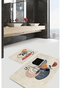 Béžové zamatové kúpeľňové predložky v súprave 2 ks 60x100 cm – Mila Home