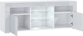 TV stolek Puzzo 120 cm bílý lesk