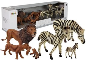 LEAN TOYS Sada figúrok zvierat Safari – Levy a Zebry