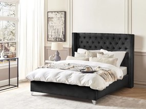 Manželská posteľ 160 cm Lubbka (čierna) (s roštom). Vlastná spoľahlivá doprava až k Vám domov. 1081050