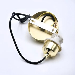 Luster na lanku HARMA 1xE27/15W/230V pr. 14 cm biela/zlatá