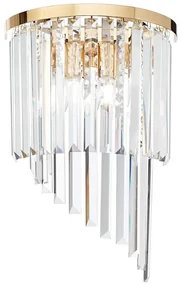 Ideal Lux - Krištáľové nástenné svietidlo CARLTON 3xE14/40W/230V zlatá ID213491