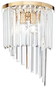 Ideal Lux - Krištáľové nástenné svietidlo CARLTON 3xE14/40W/230V zlatá