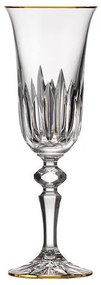 Bohemia Crystal ručne brúsené poháre na šampanské Prisma Line Gold 150
