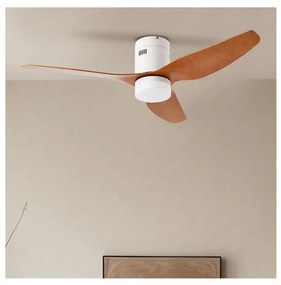 ZEVENTI - LED stropný ventilátor PADUA LED/18W/230V Wi-Fi Tuya biela/hnedá + diaľkové ovládanie