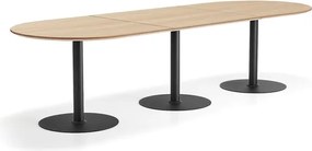 Stôl METRIC, ovál, 3000x1000x720 mm, čierna/dub