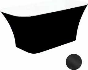Besco Voľne stojaca vaňa z liateho mramoru Assos BW 160x70 BESCO-Typ výpuste: Click-Clack s vrchným čistením, grafit, BESCO-Rozmery: 160x70, BESCO-Fa…