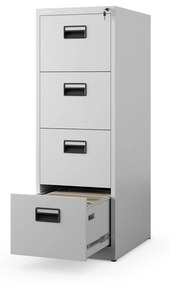 Kovová kartotéka, 4 zásuvky SARA V4, 460 x 1320 x 620 mm, šedá