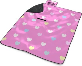 Sablio Plážová deka Srdce na ružovej: 200x140 cm