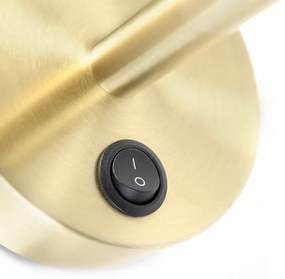 Klasická nástenná lampa zlatá s čiernym zamatovým tienidlom - Combi