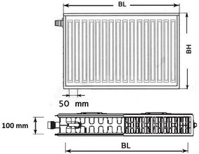Kermi Therm X2 Profil-V doskový radiátor 22 600 / 1300 FTV220601301L1K