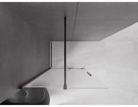 Mexen Velar, sprchová zástena s posuvnými dverami Walk-in 110 x 200 cm, 8mm sklo námraza, čierna matná, 871-110-000-33-70