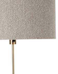 Stojaca lampa nastaviteľná bronzová s tienidlom Boucle taupe 50 cm - Parte
