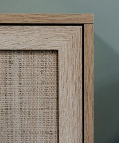 Široká skrinka 3-dverová Bali, dub sonoma/výplet