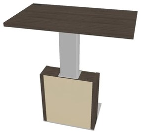 Výškovo nastaviteľný rokovací stôl Verno+ S 120 x 70 cm, dub antracit / vanilka