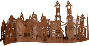 Rustikálny hrdzavý svietnik v dizajne sviečok Candle Rust - 27*12*12 cm