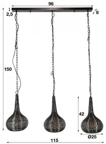 Luster 71-66 3L Wire Cone  - Komfort-nábytok