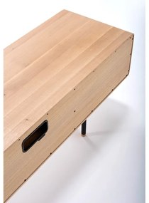 TV stolík z dubového dreva v čierno-prírodnej farbe 160x48 cm Fina – Gazzda