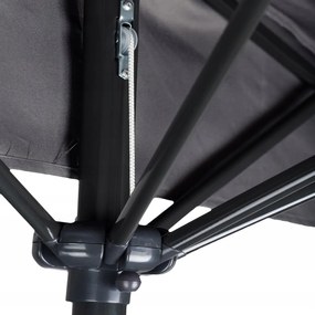 ModernHome Záhradný slnečník, polostenový 2,7 m - sivý