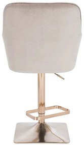 LuxuryForm DESIGN Barová stolička AMALFI VELUR na zlatej hranatej základni - latte