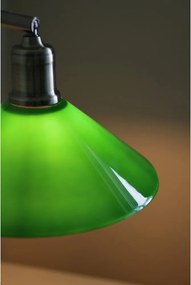 Stolová lampa so skleneným tienidlom v zeleno-mosadzovej farbe (výška 49 cm) Vela – Markslöjd