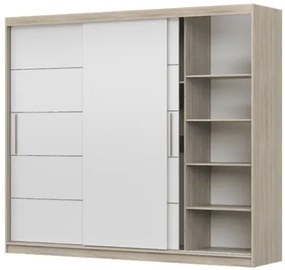 Šatníková skriňa ALBA II 250 cm dub sonoma/biela