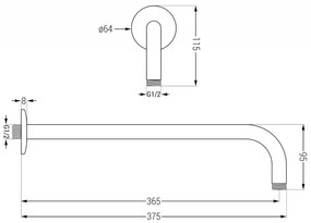 Mexen Kai DR70 podomietková vaňová a sprchová súprava s dažďovou sprchou 30 cm, čierna, 77602DR70301-70